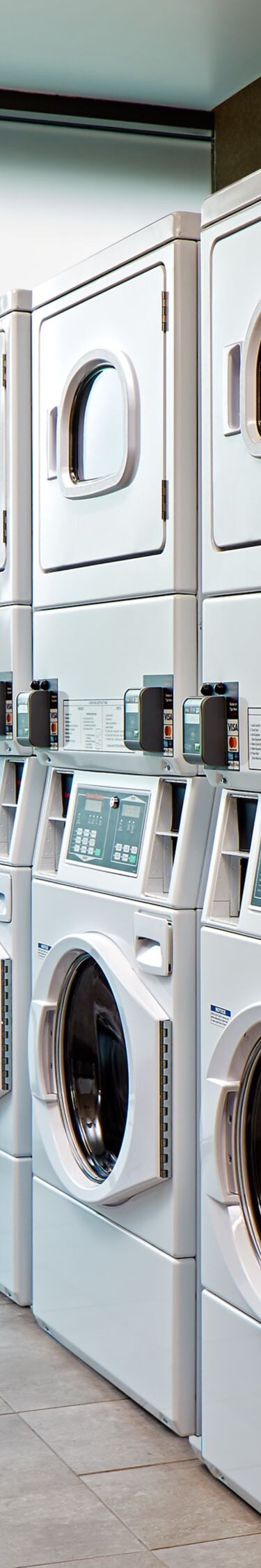 Self-service guest laundry room