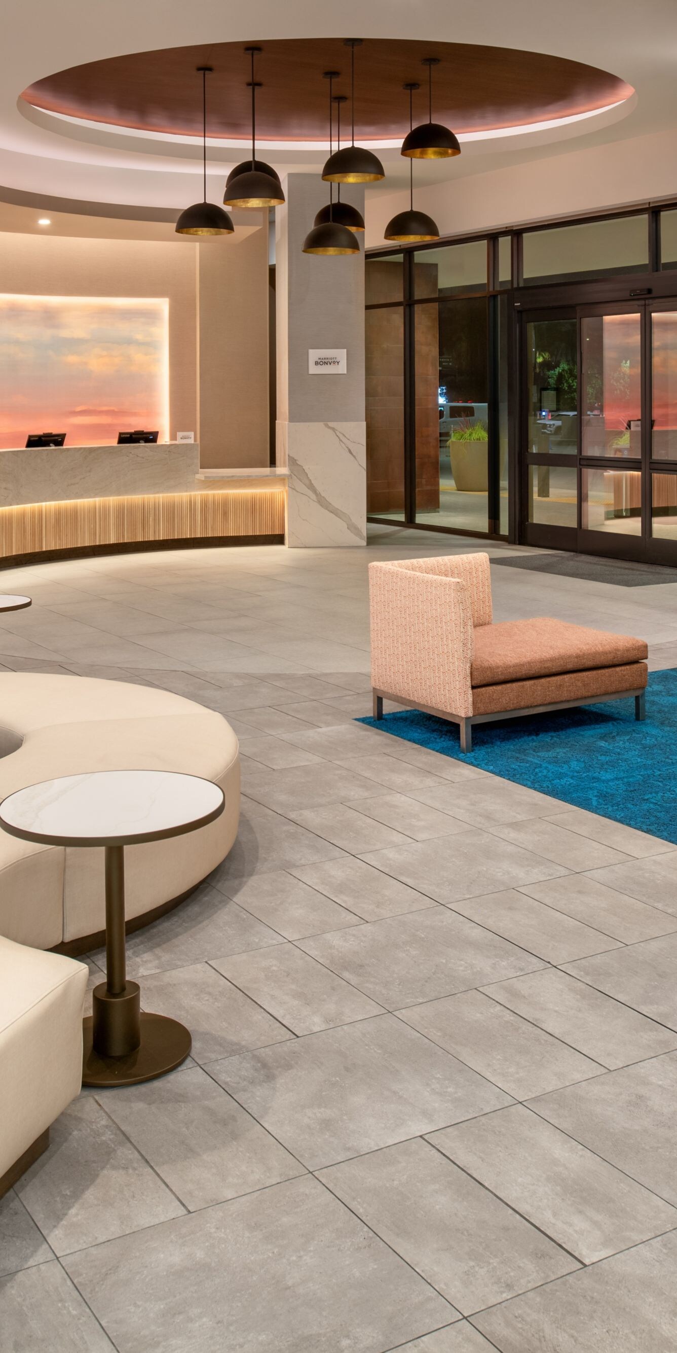 Lobby seating and communal tables