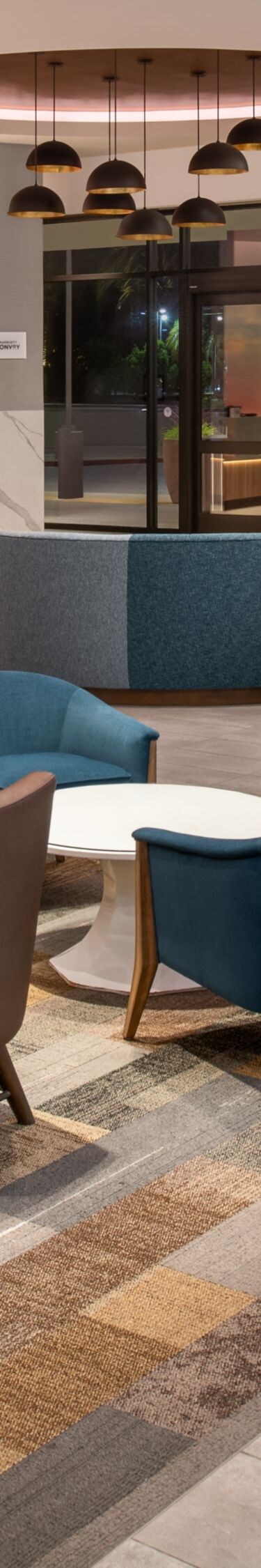 Lobby lounge seating options for groups