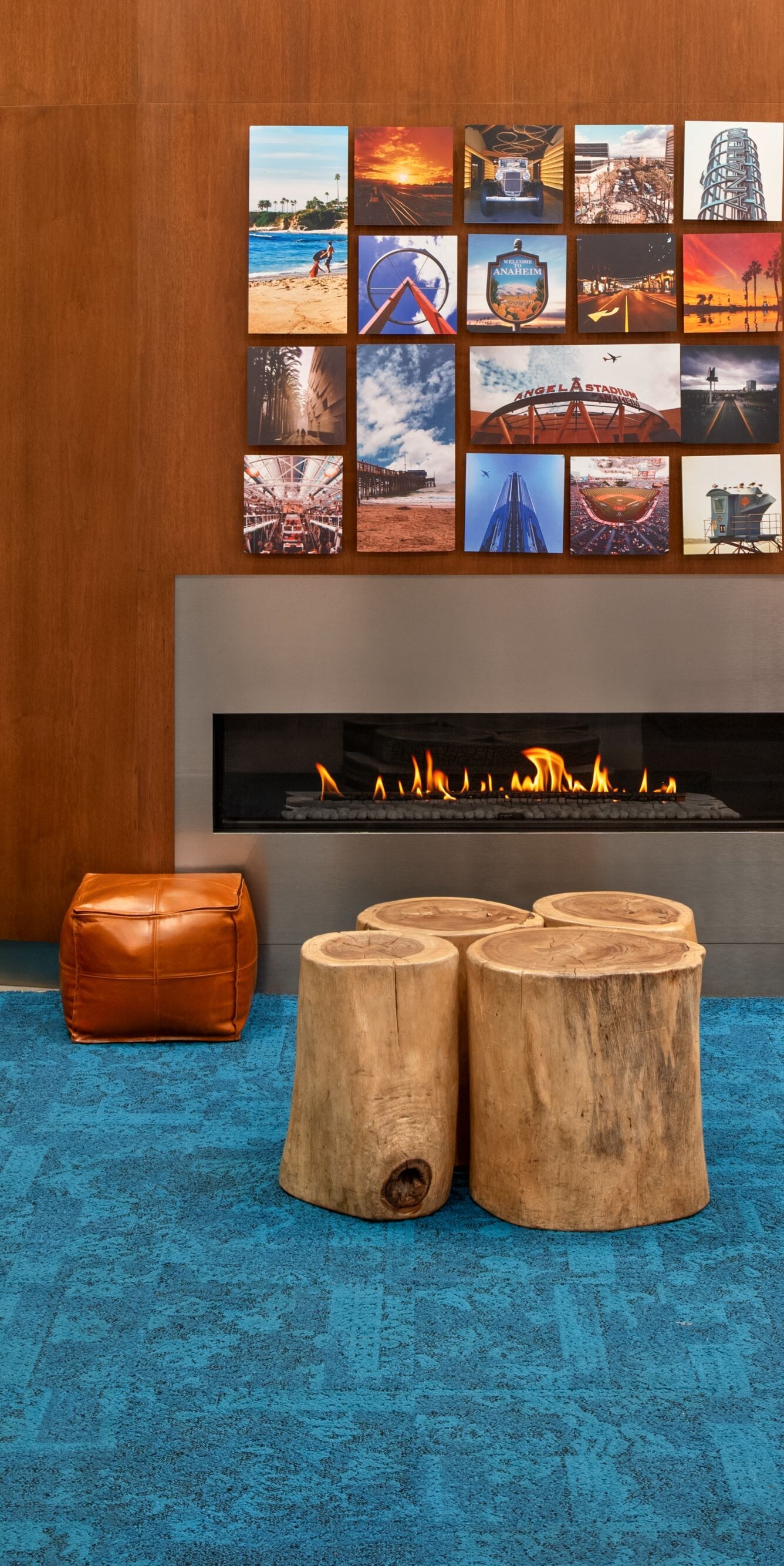Fireplace lounge with casual seating
