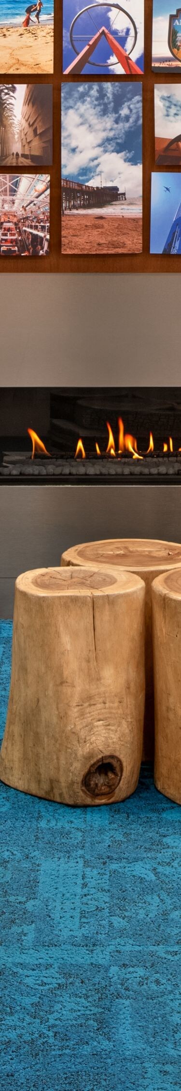 Fireplace lounge with casual seating