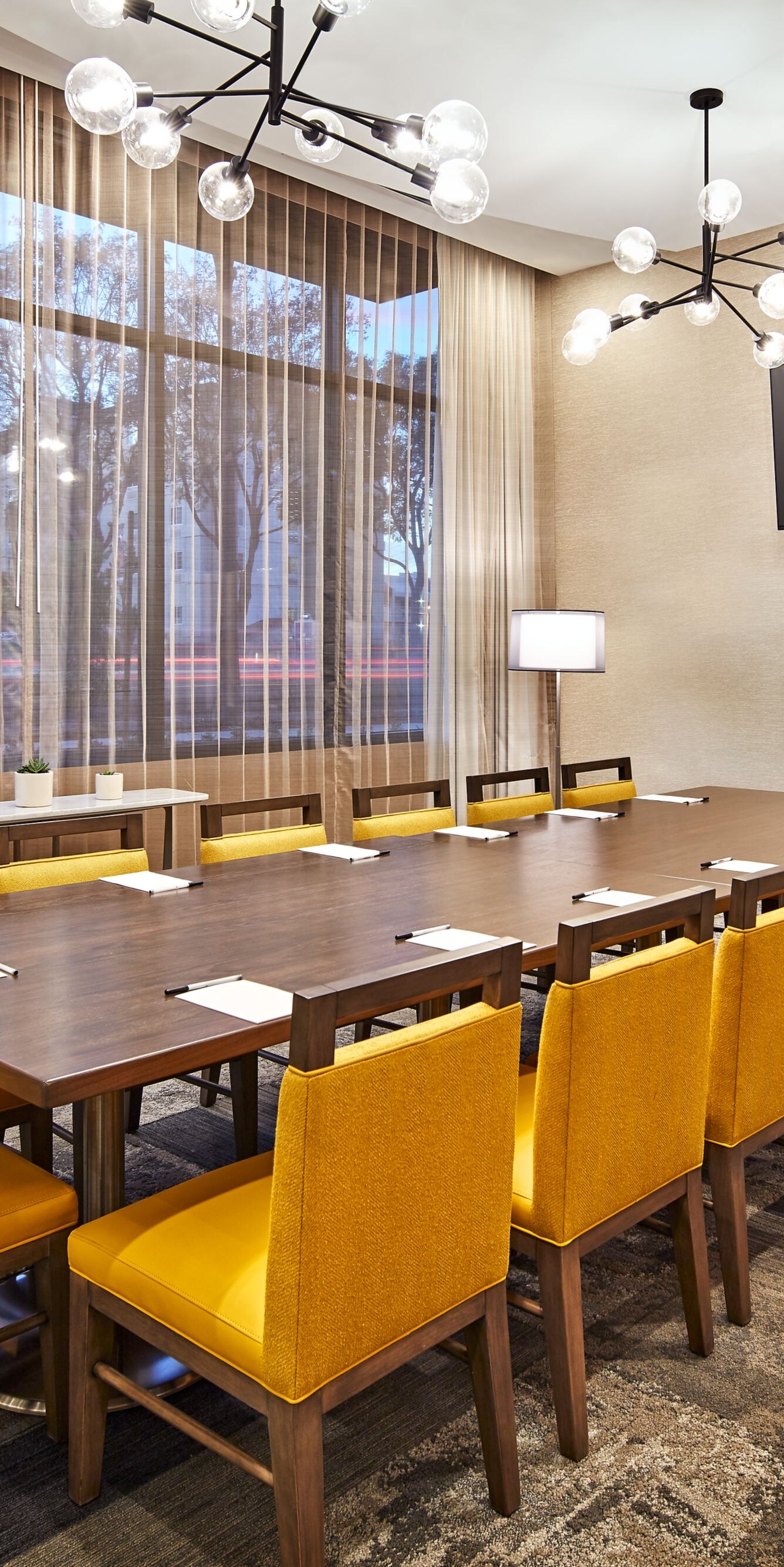 Boardroom style meeting room layout