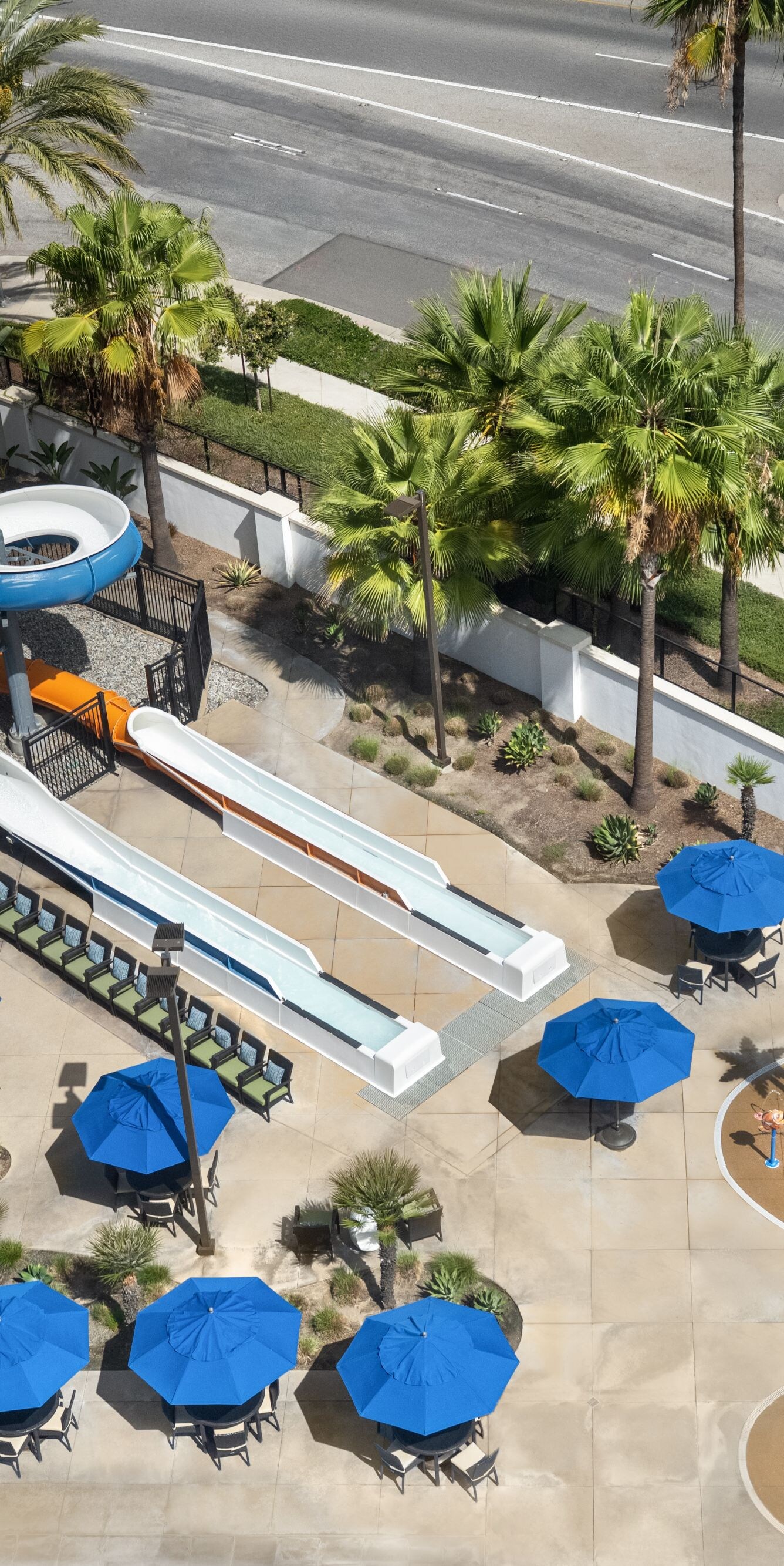 Water slides and play areas from above