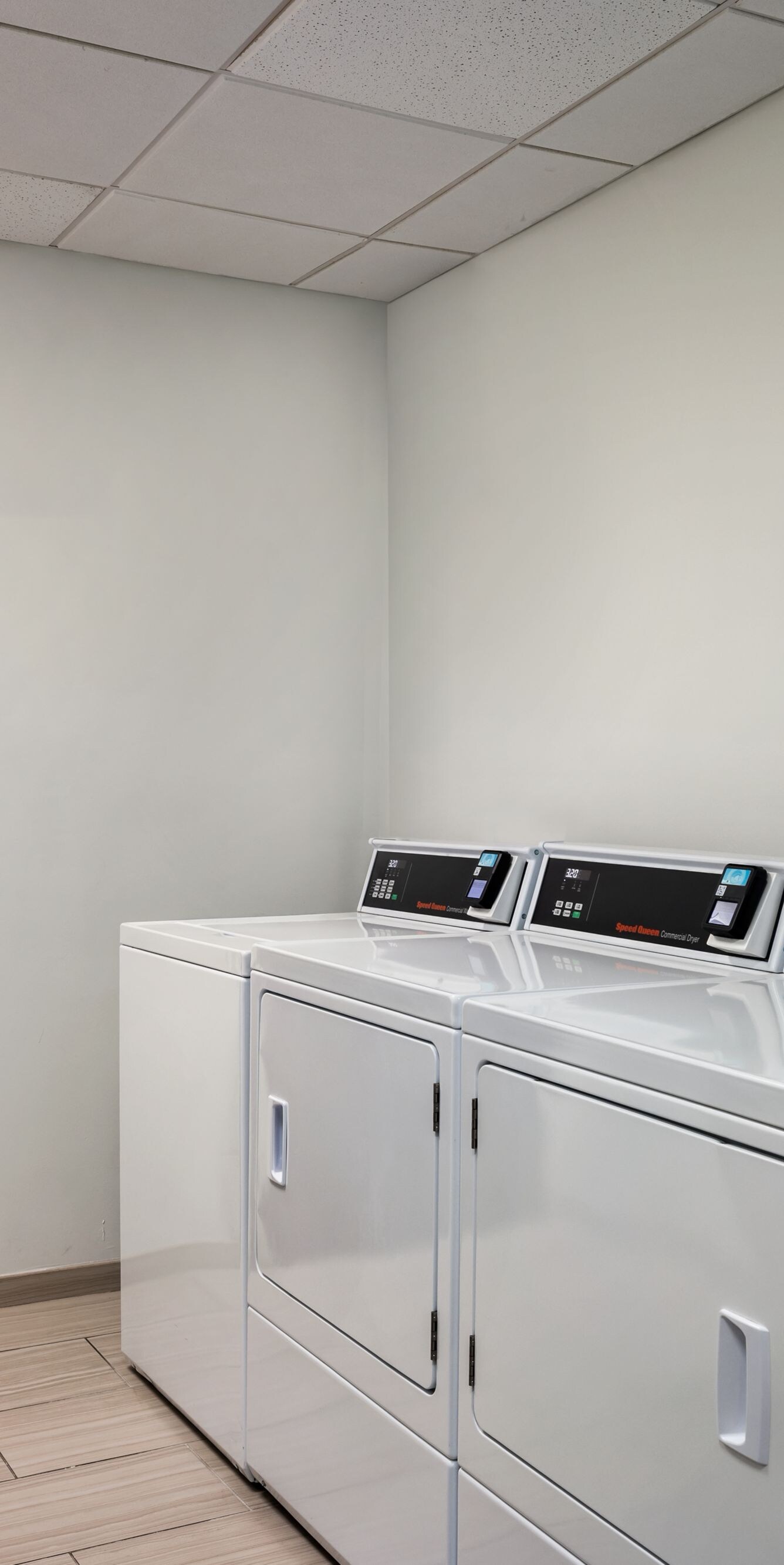washers, dryers, and folding table