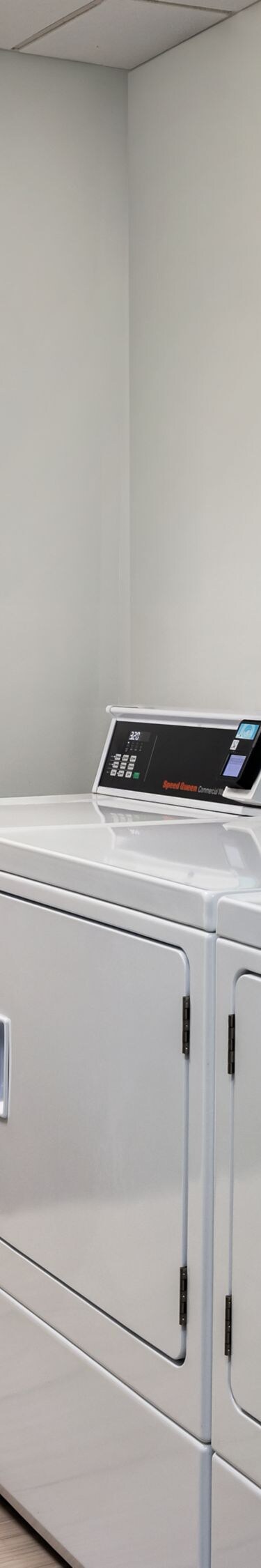 washers, dryers, and folding table