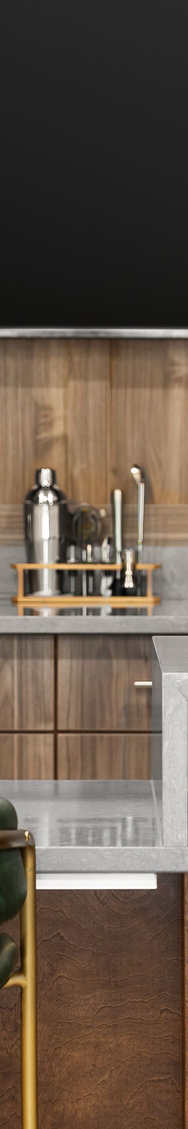 Bar with display shelves of wine bottles
