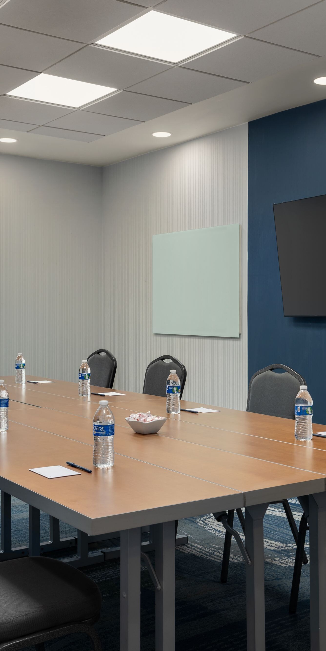 Meeting room set for boardroom meeting