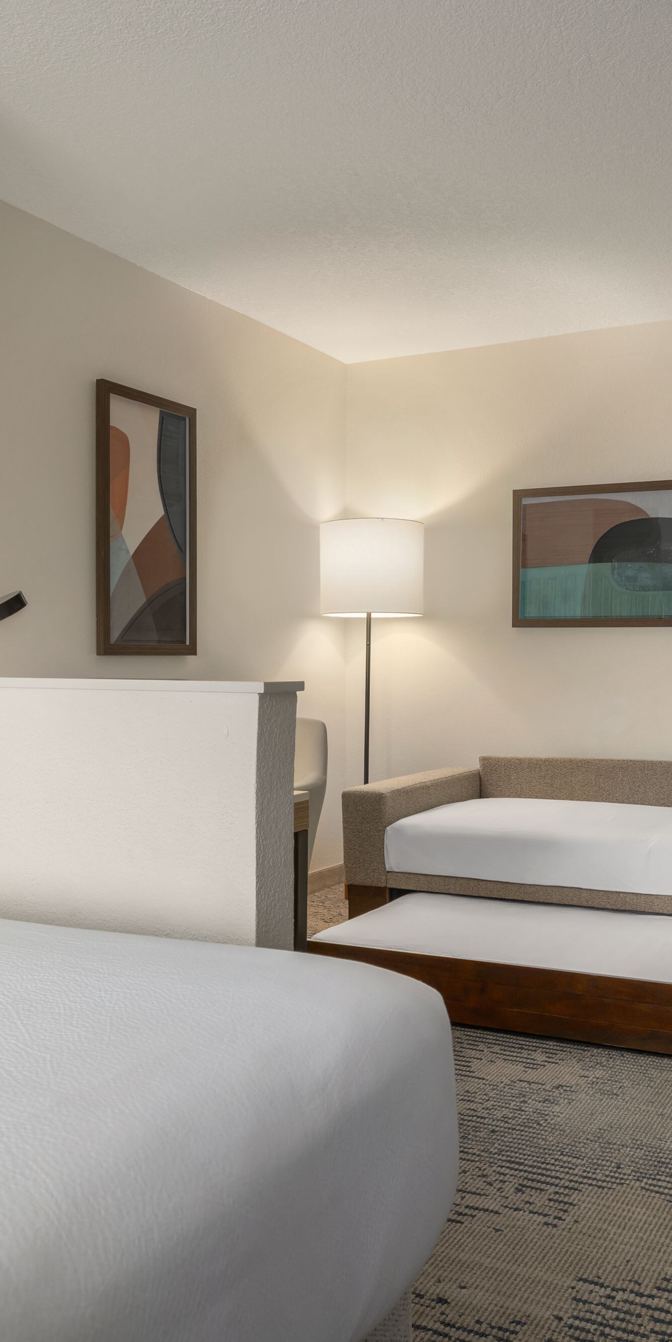 Studio suite with sofa trundle bed