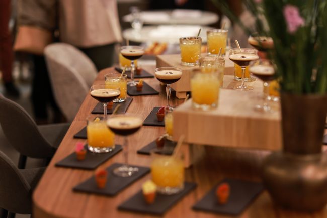 Table with cocktails