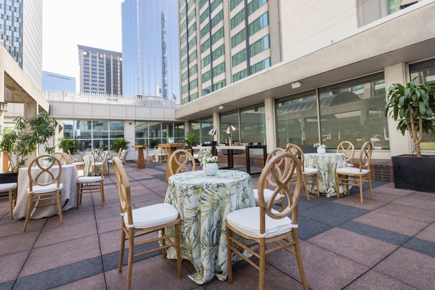 Outdoor Rooftop Event Space with views of Boston