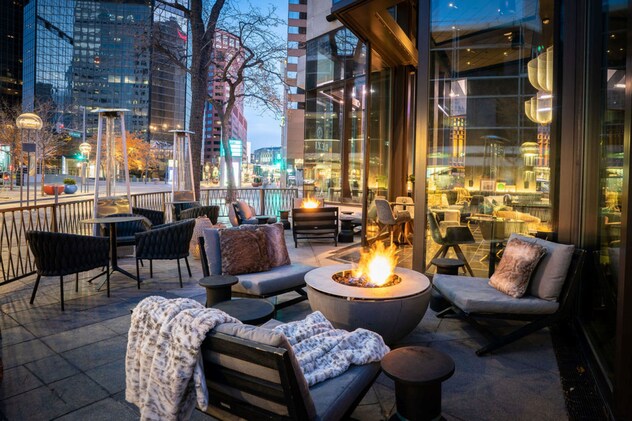 See downtown Denver on Bezel's patio.