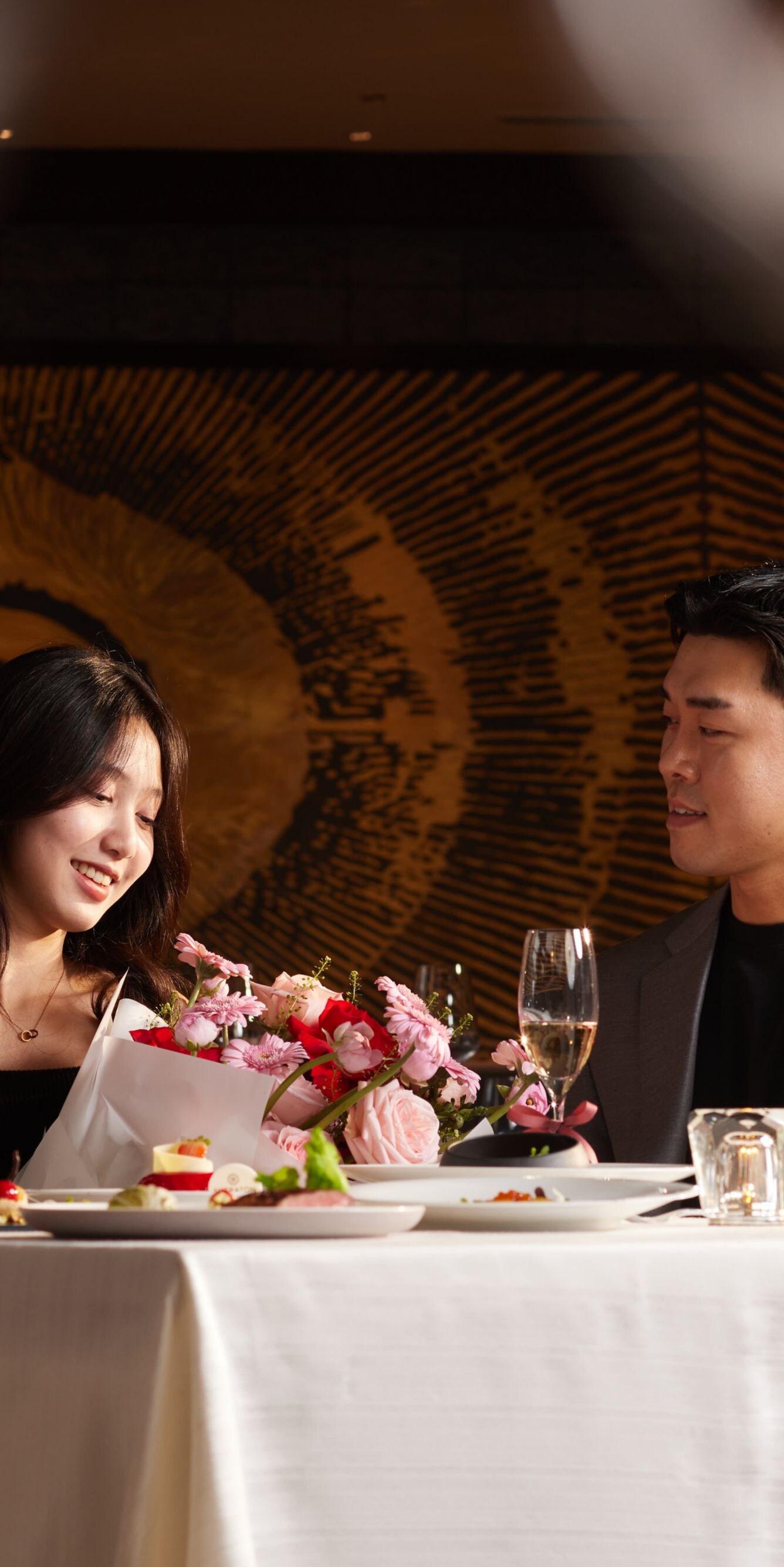 Romantic couple dining