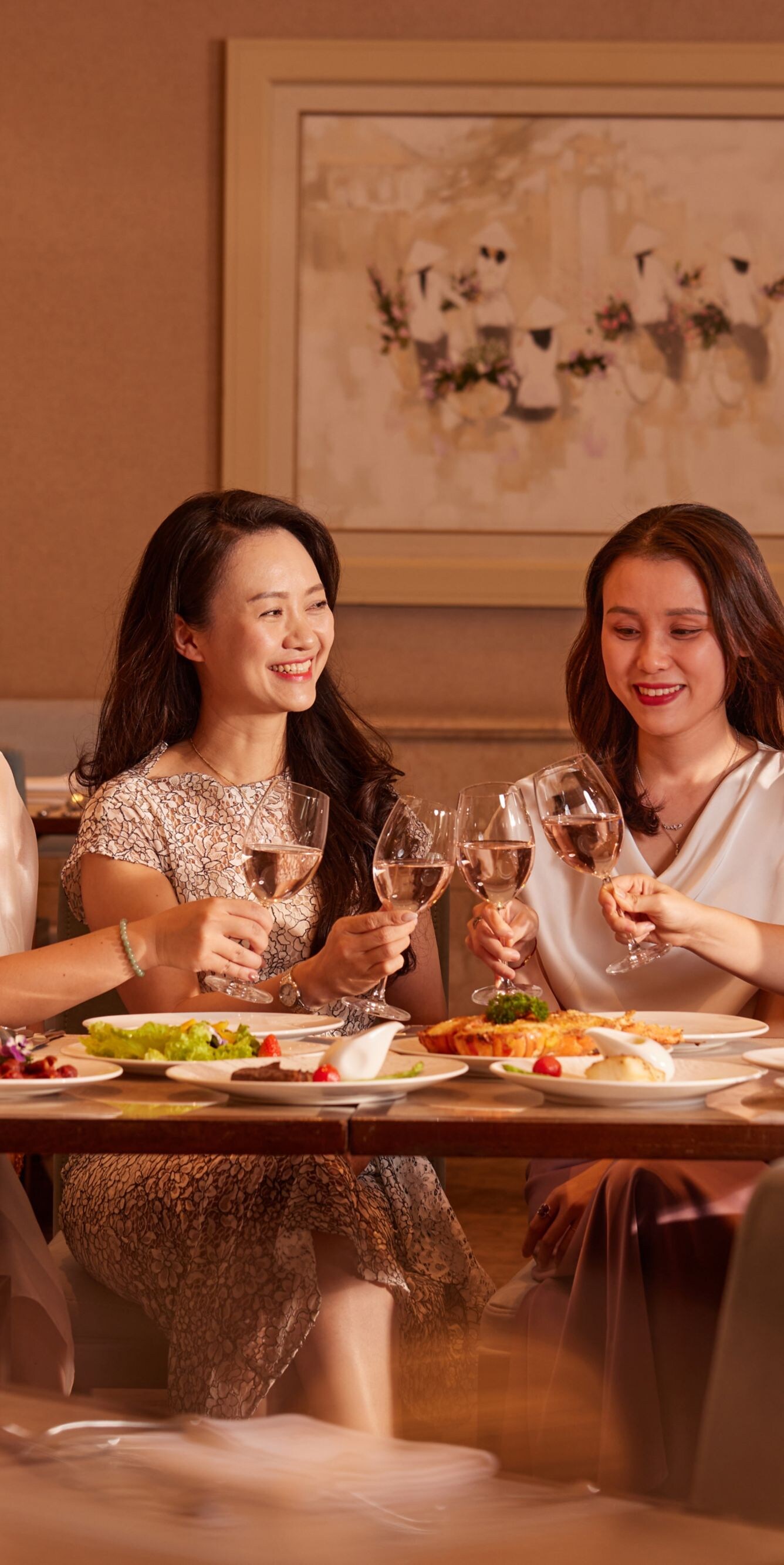A group of women enjoying buffet