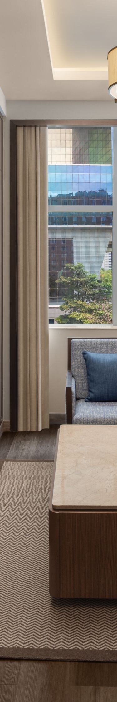 मॉडर्न 1BHK लिविंग एरिया