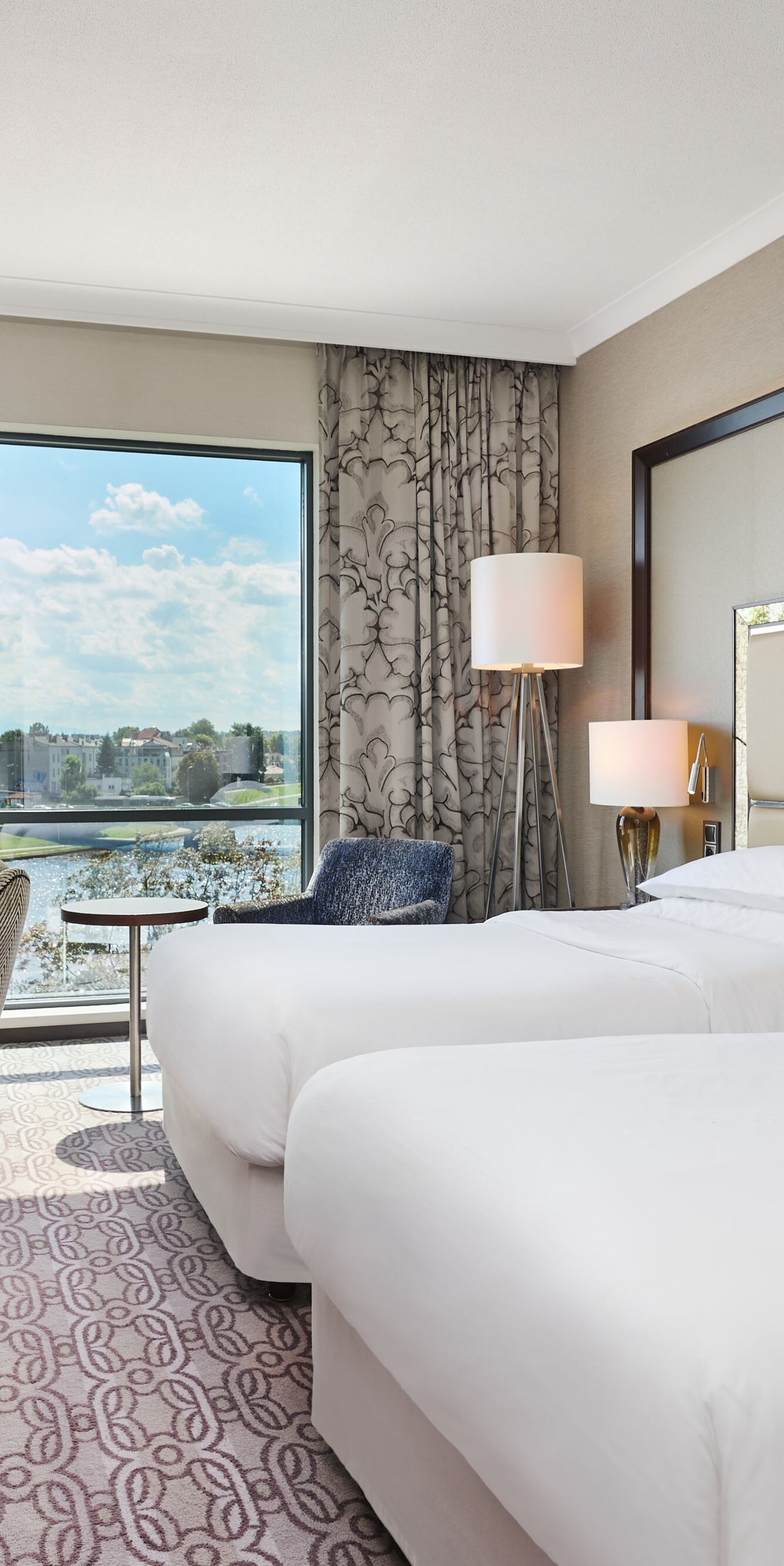 Premium Room with twin beds and river view