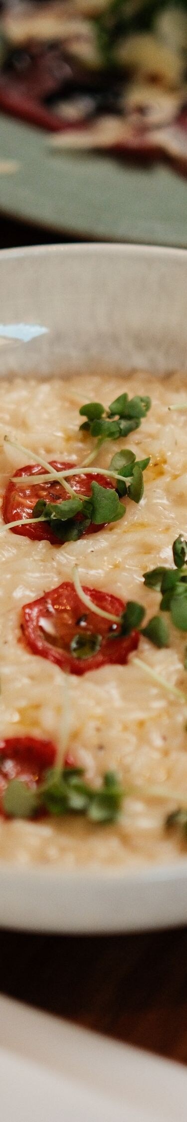 Risotto dish on dining table
