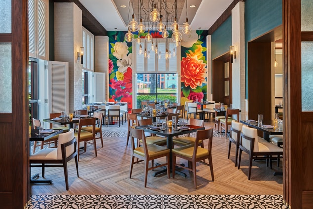 Rosa Mexicano dining room with tables, chairs, and