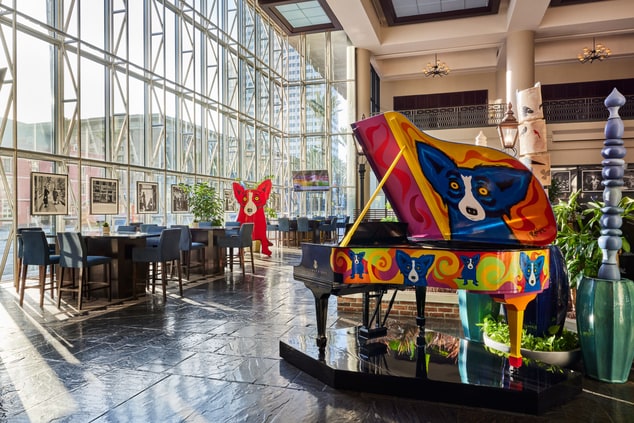 Lobby table  and grand piano