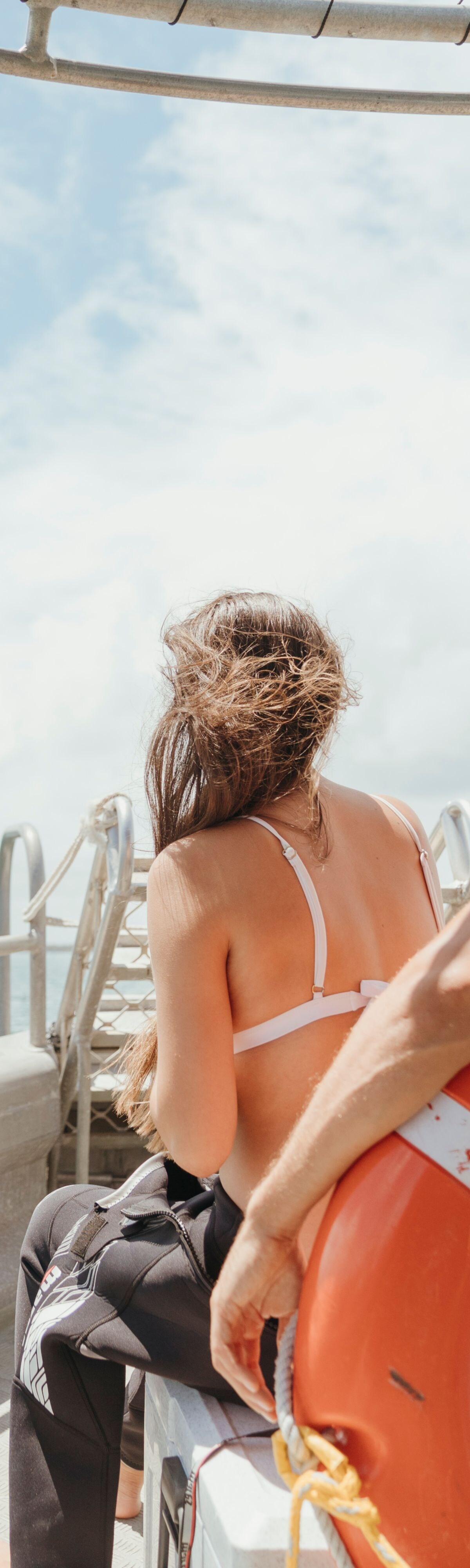 Couple on a boat going down the Seaway