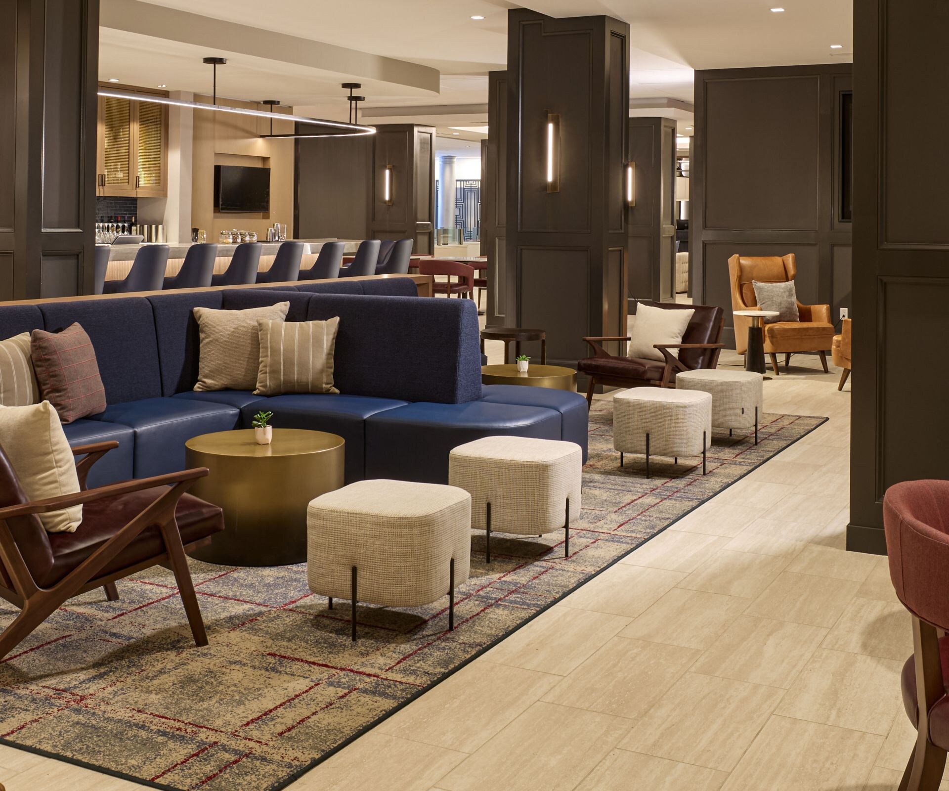 cafe and seating space in hotel