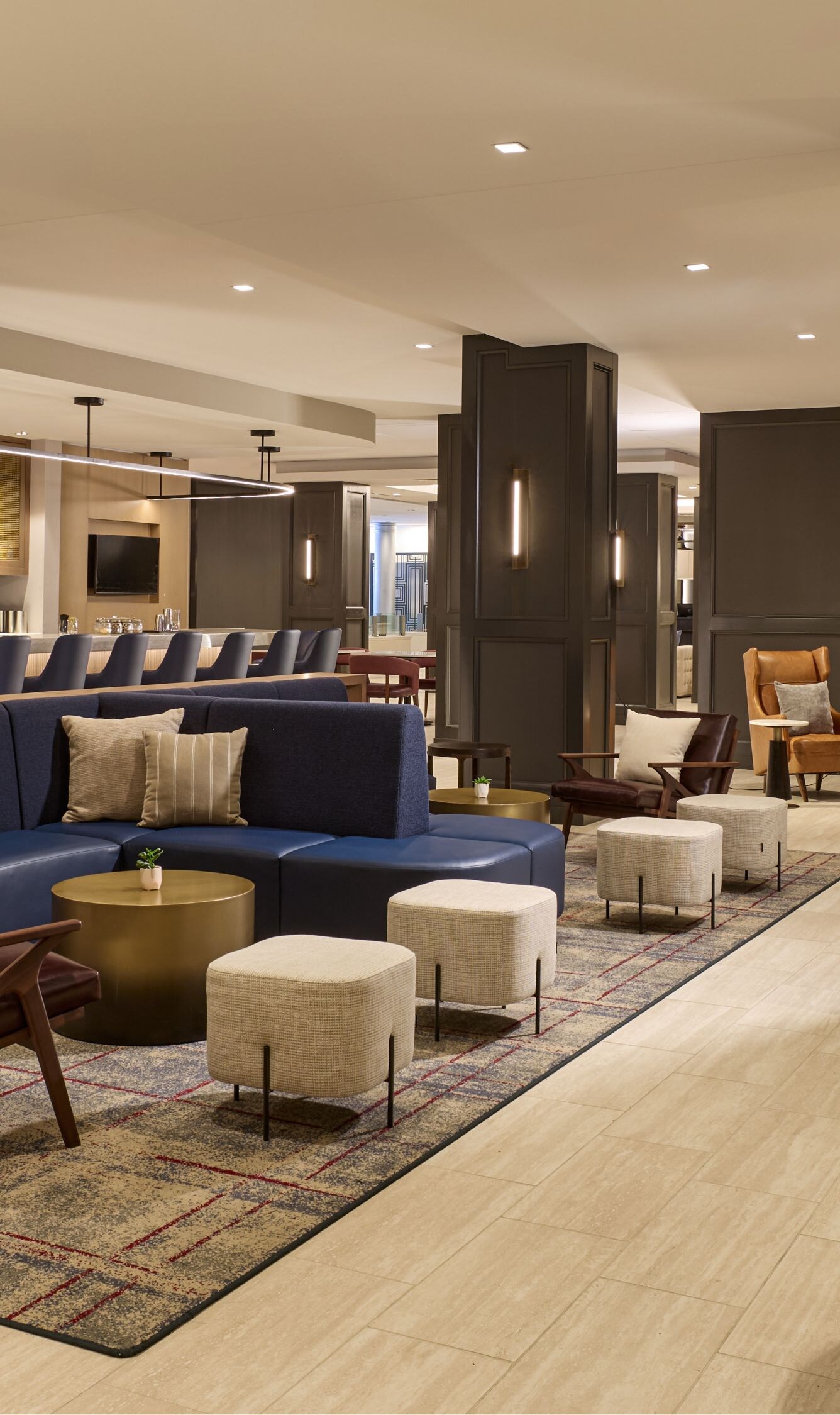 cafe and seating space in hotel