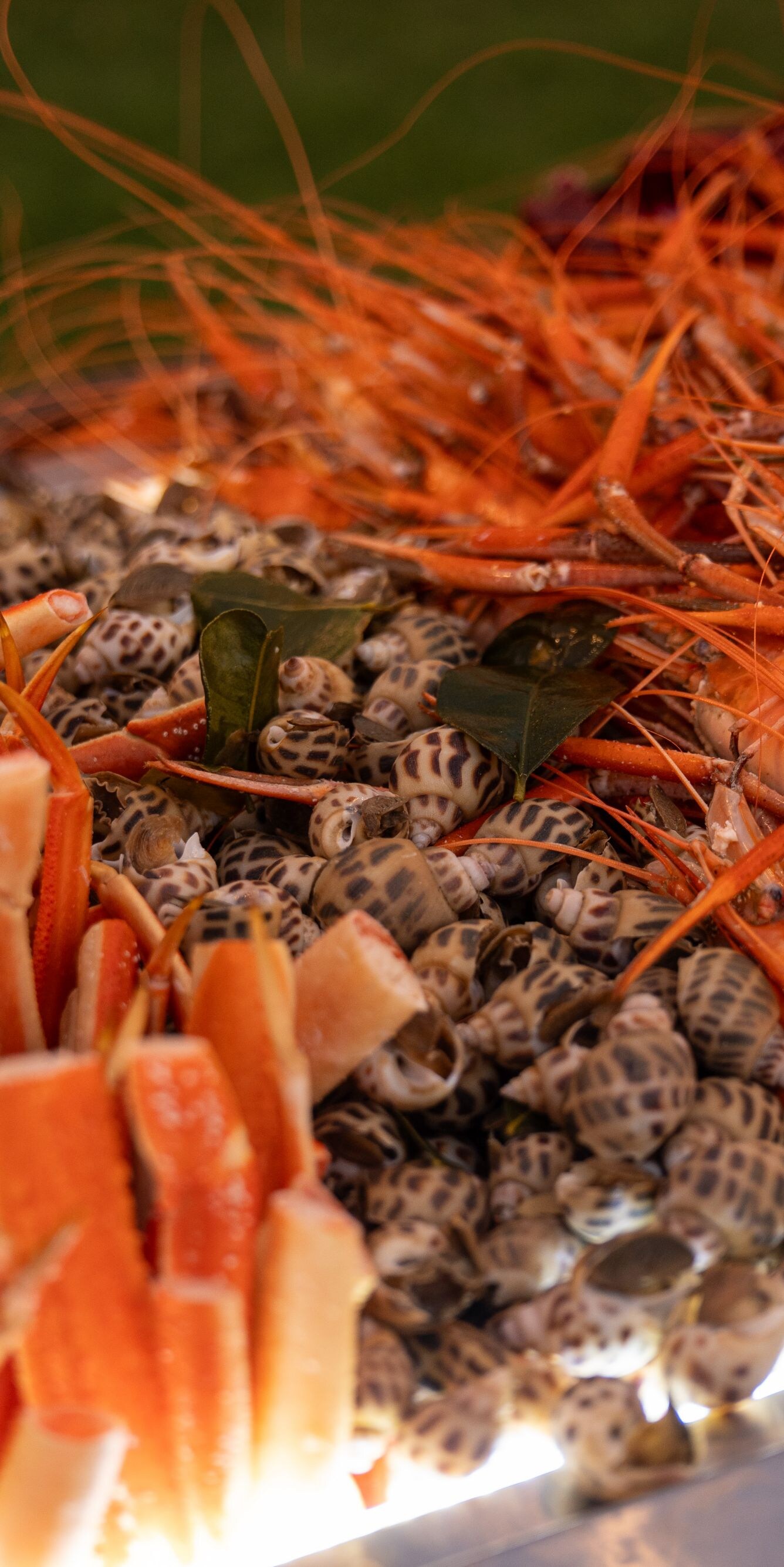 Seafood platter with prawns and crab legs