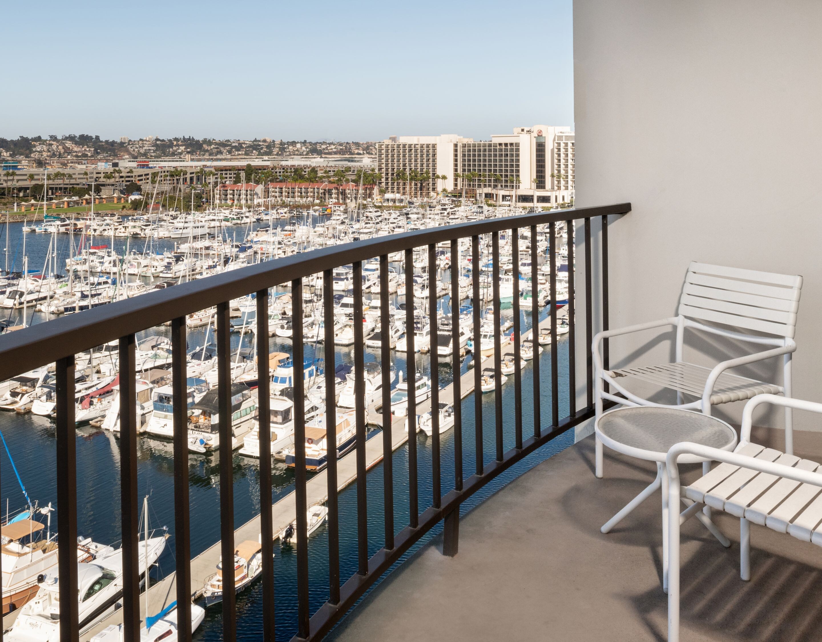 view of marina from balcony