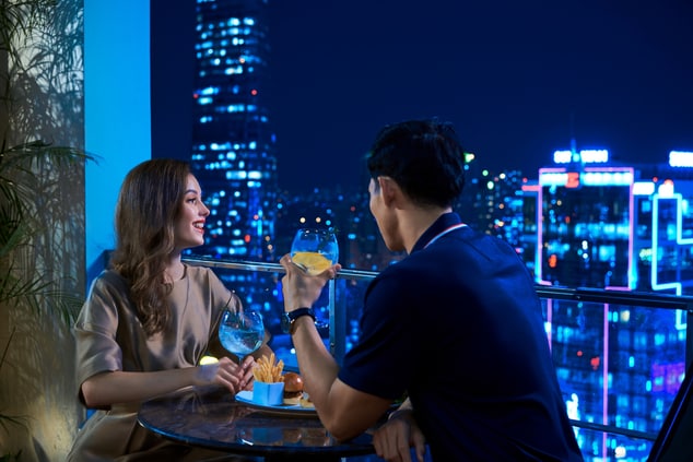 An alfresco venue with panoramic views of HCMC