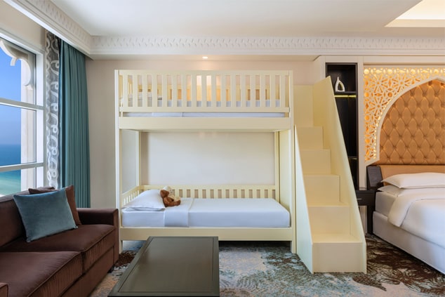 King bed with Bunk Bed and Partial sea view