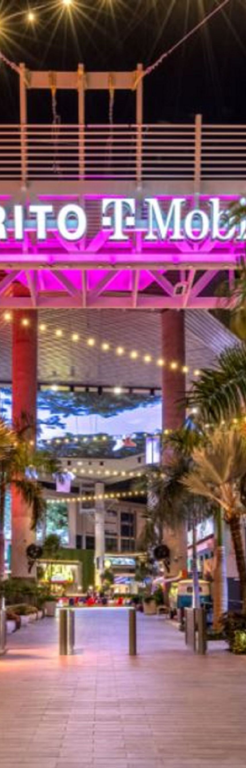 DISTRITO T-Mobile at night.