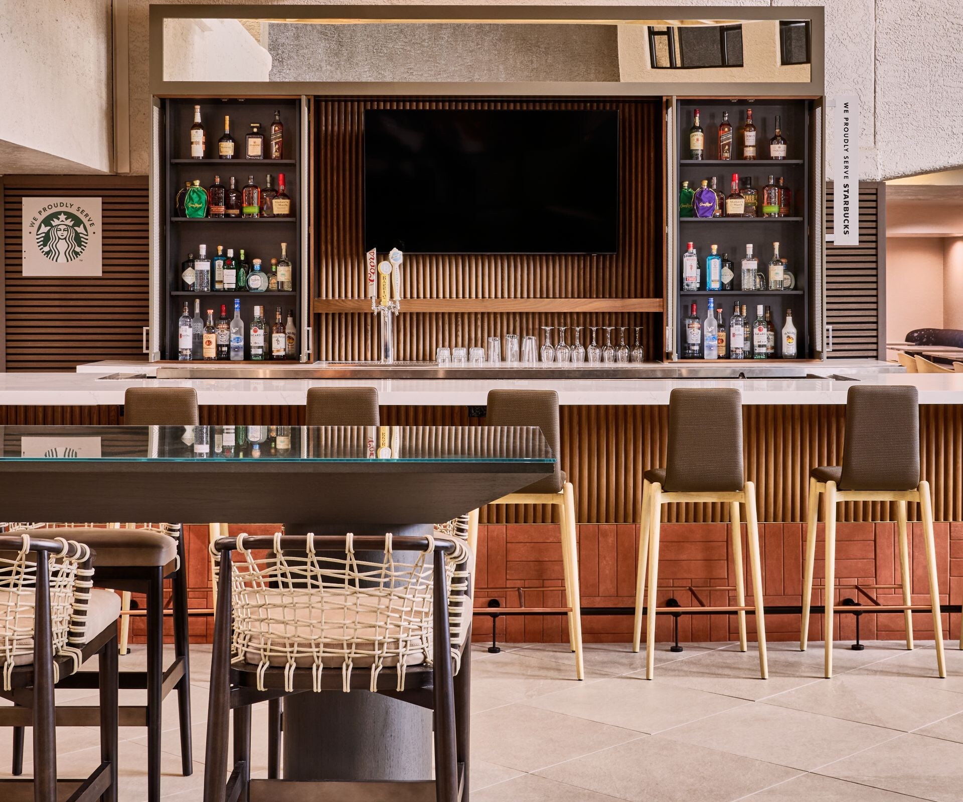 The Glowbal Bar is the place to meet your guests.