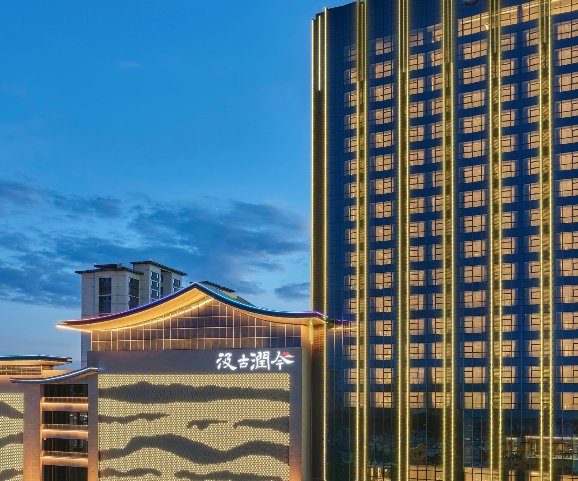 Beautiful night scenery of the hotel