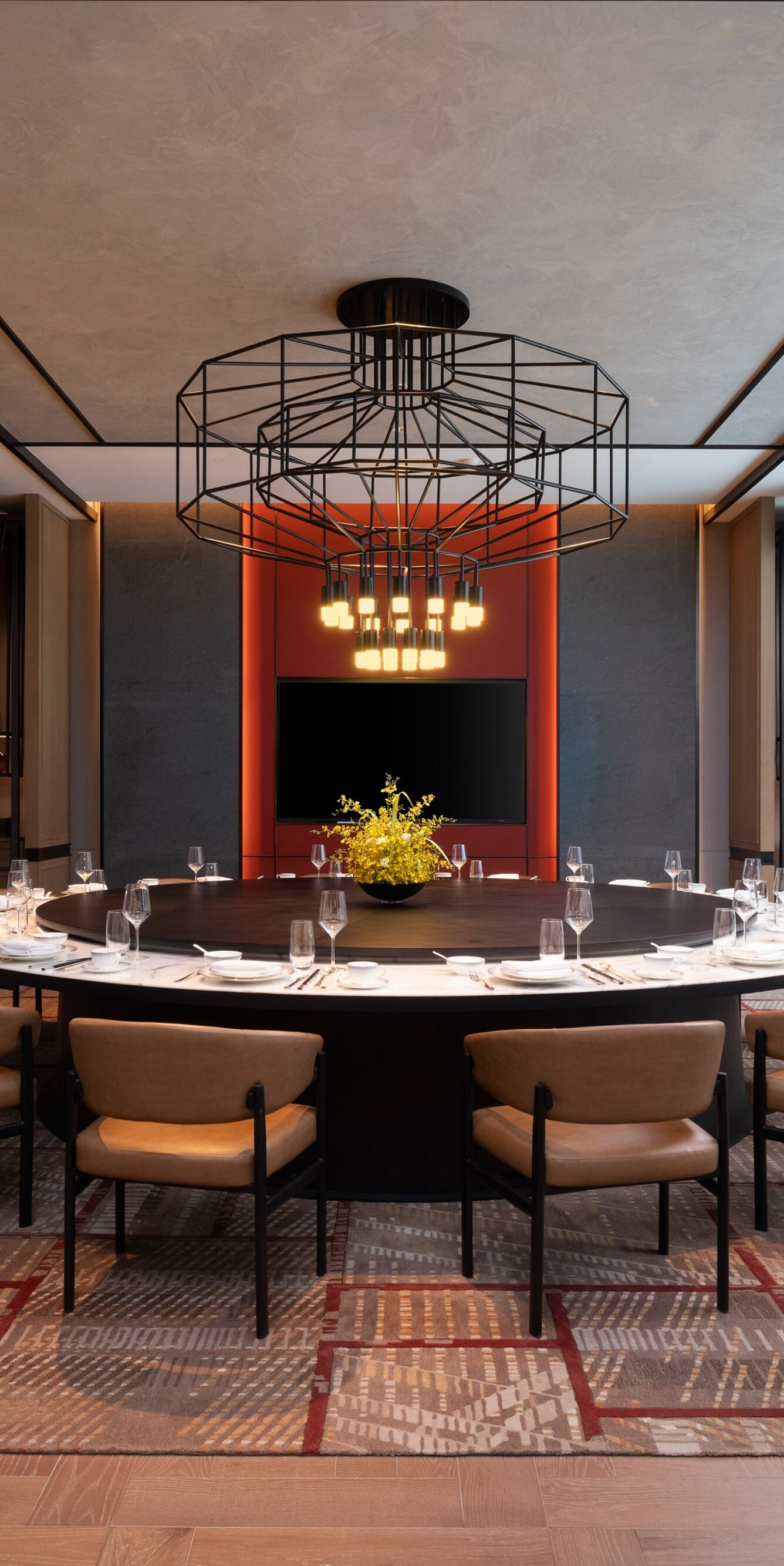 restaurant circular table set-up