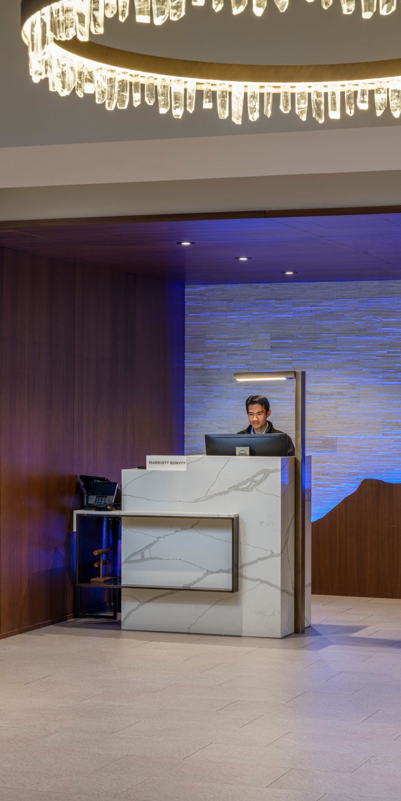 Front desk with associate