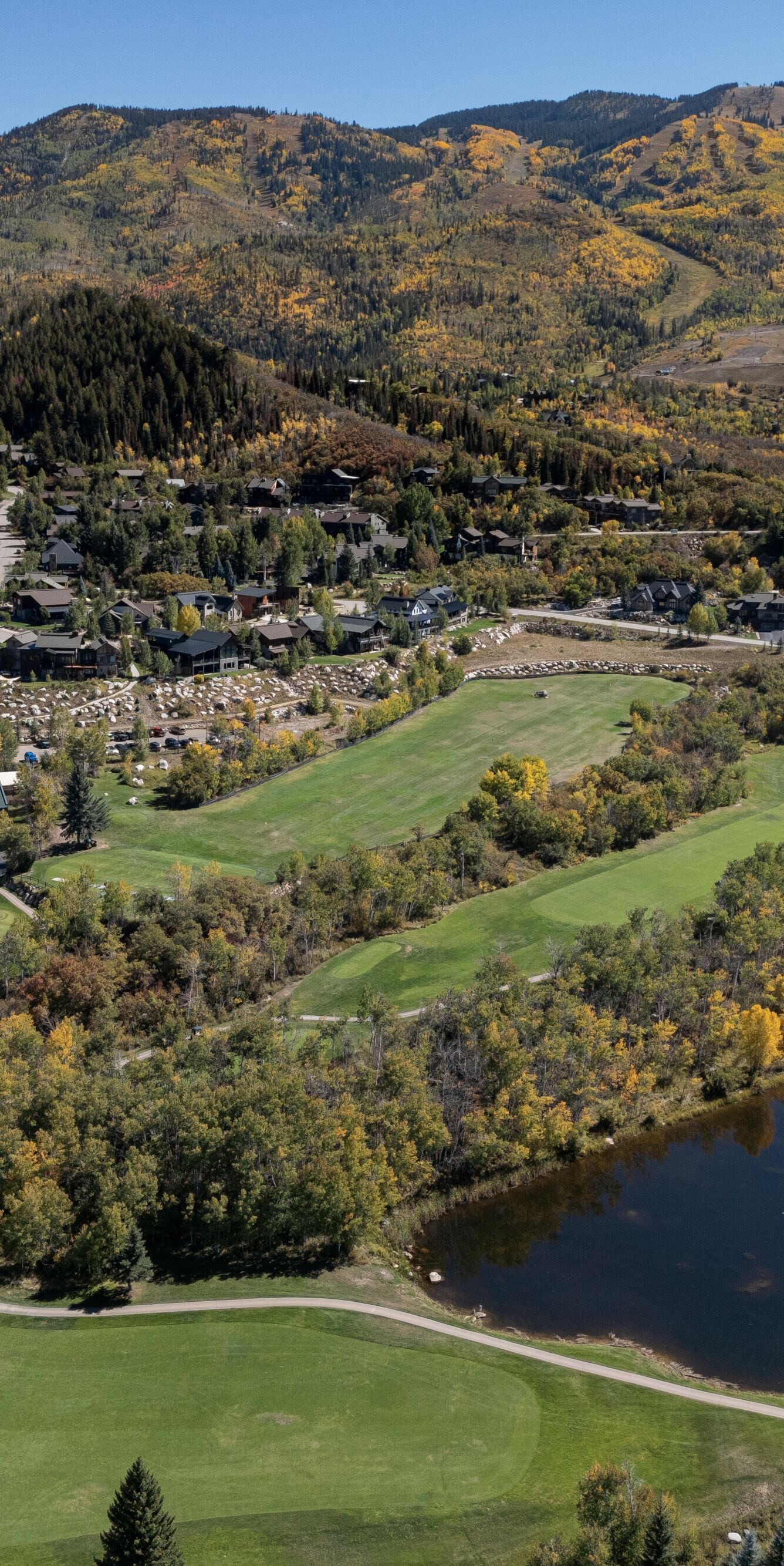 Golf course at Steamboat resort villas in Colorado