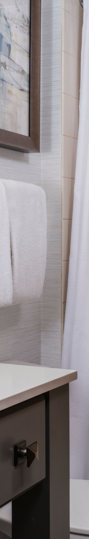 Vanity, shower, tub combination