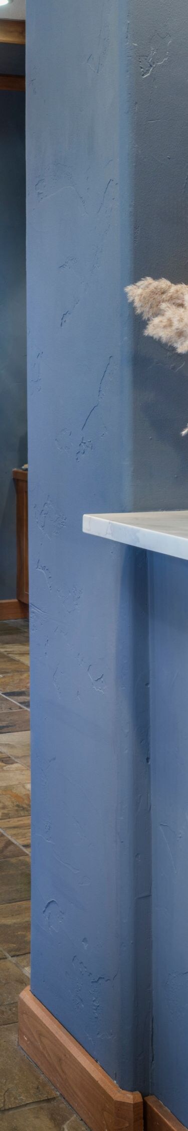 Reception counter, seating area