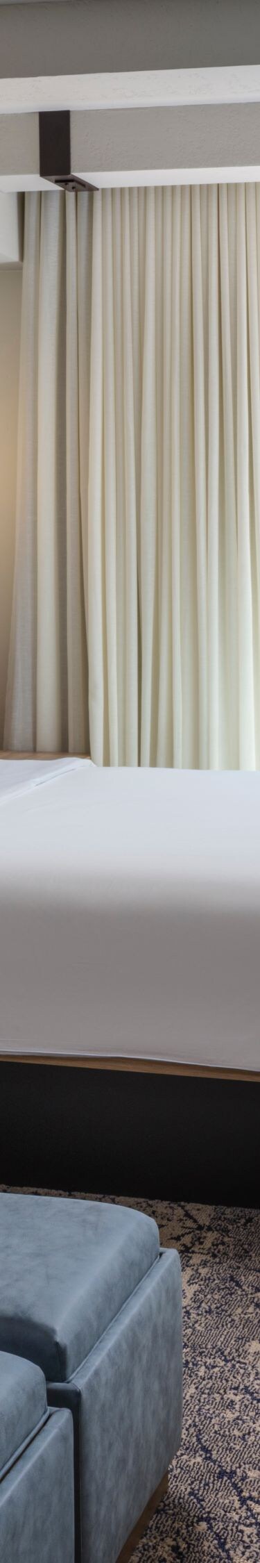 King bed, sofa, TV, small balcony, view of resort