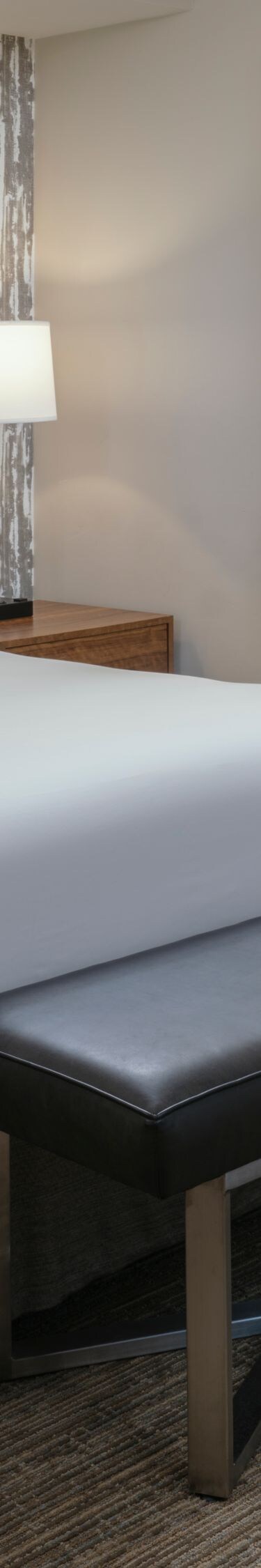Queen bed, bench