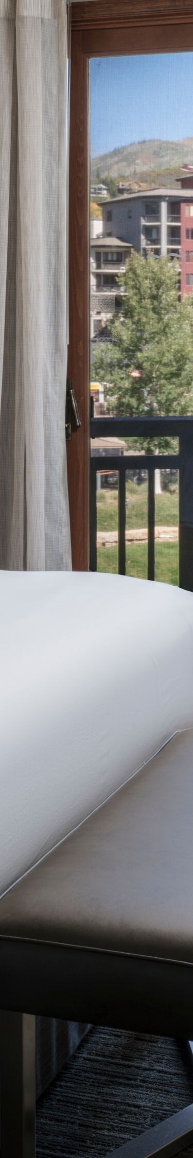 King bed, work desk, TV, view of resort area