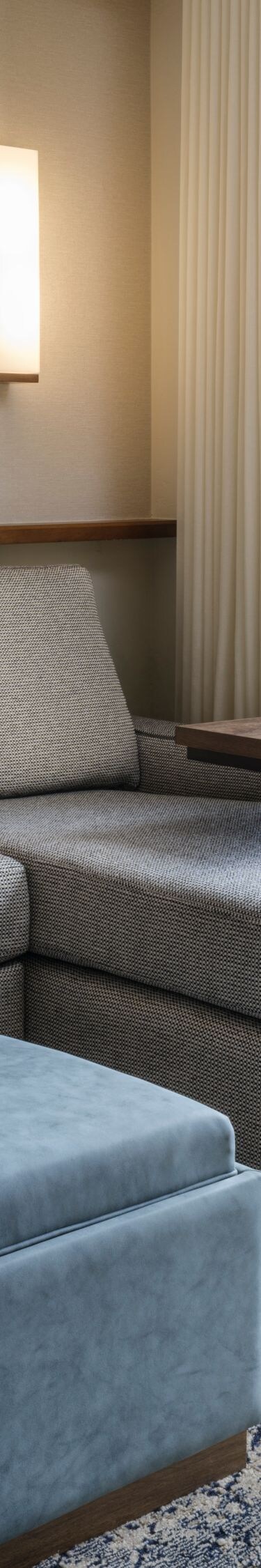 Living seating area, furnished balcony