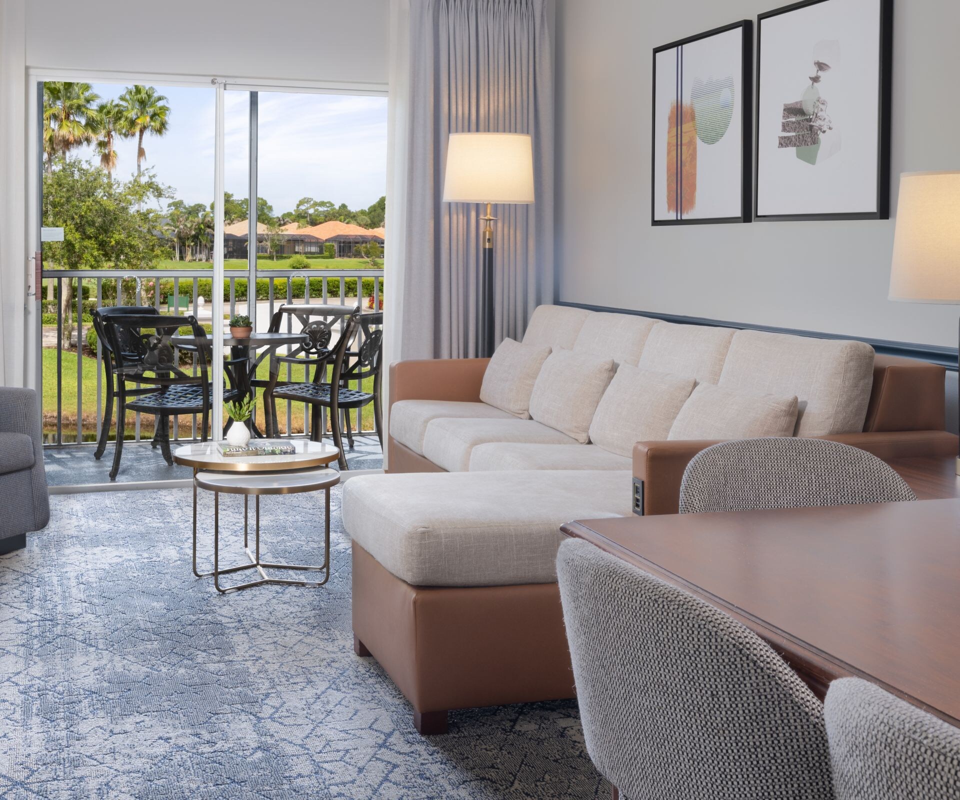 Living room open to balcony