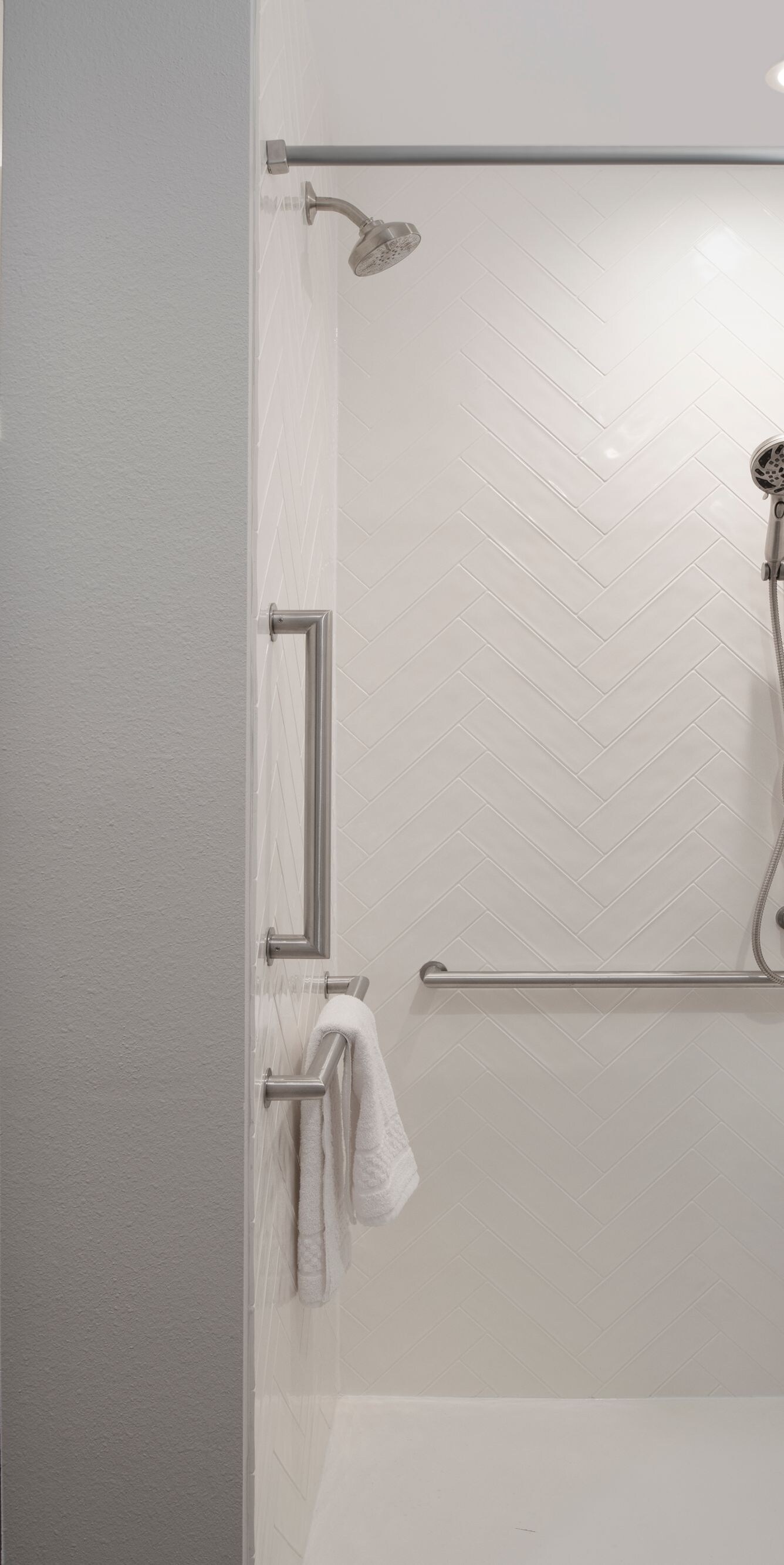Accessible Bathroom with Roll-In Shower and Bars