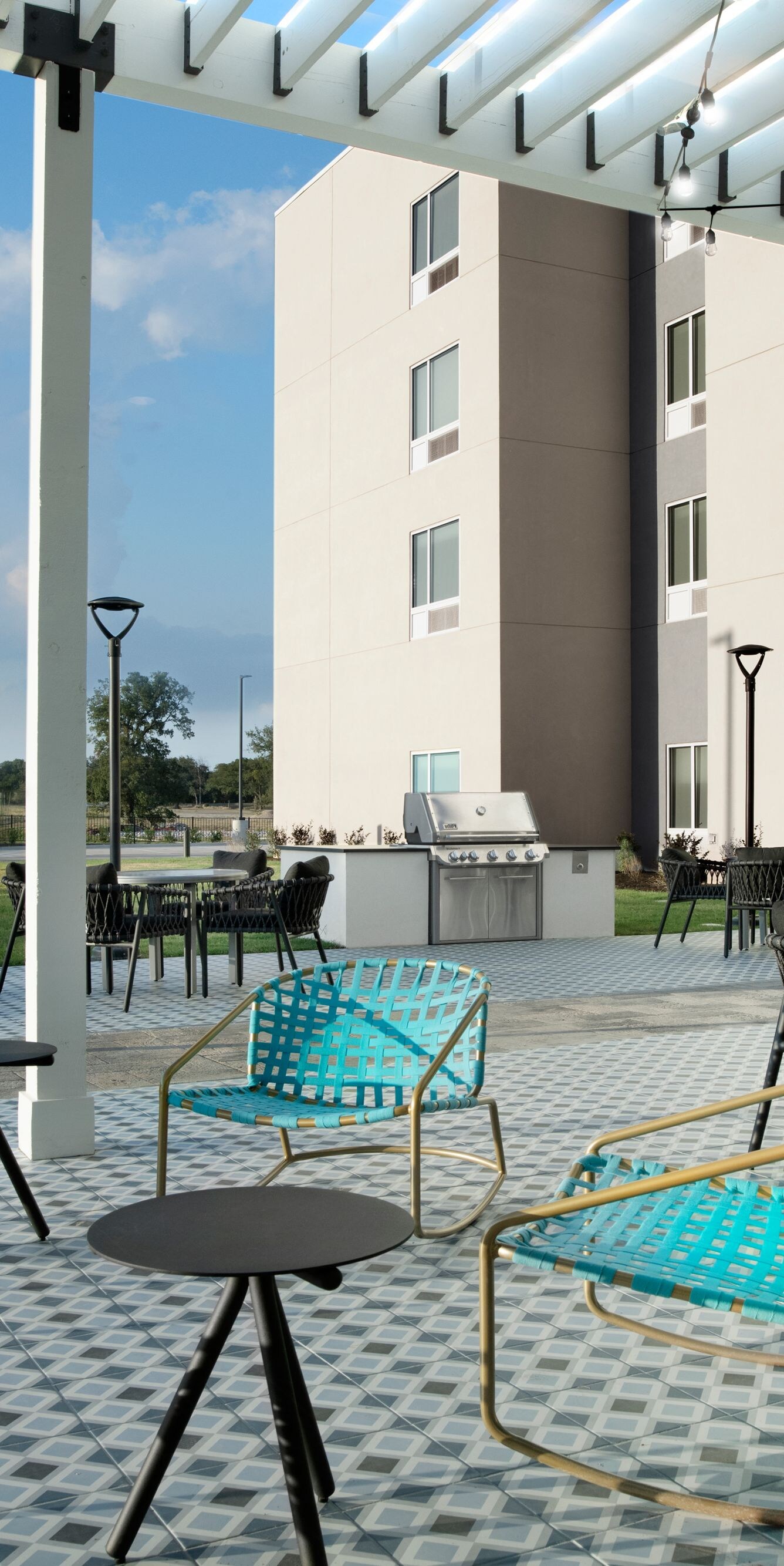 Spacious outdoor patio with guest seating