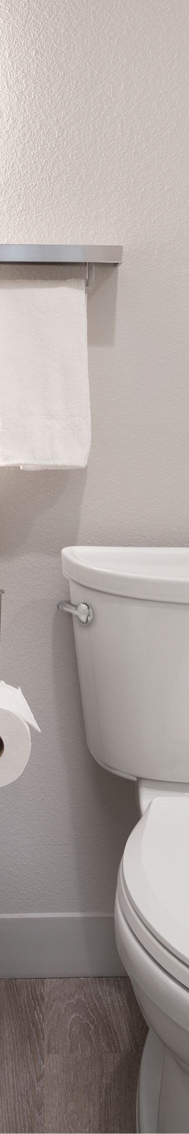 Accessible bathroom with vanity, toilet, and tub