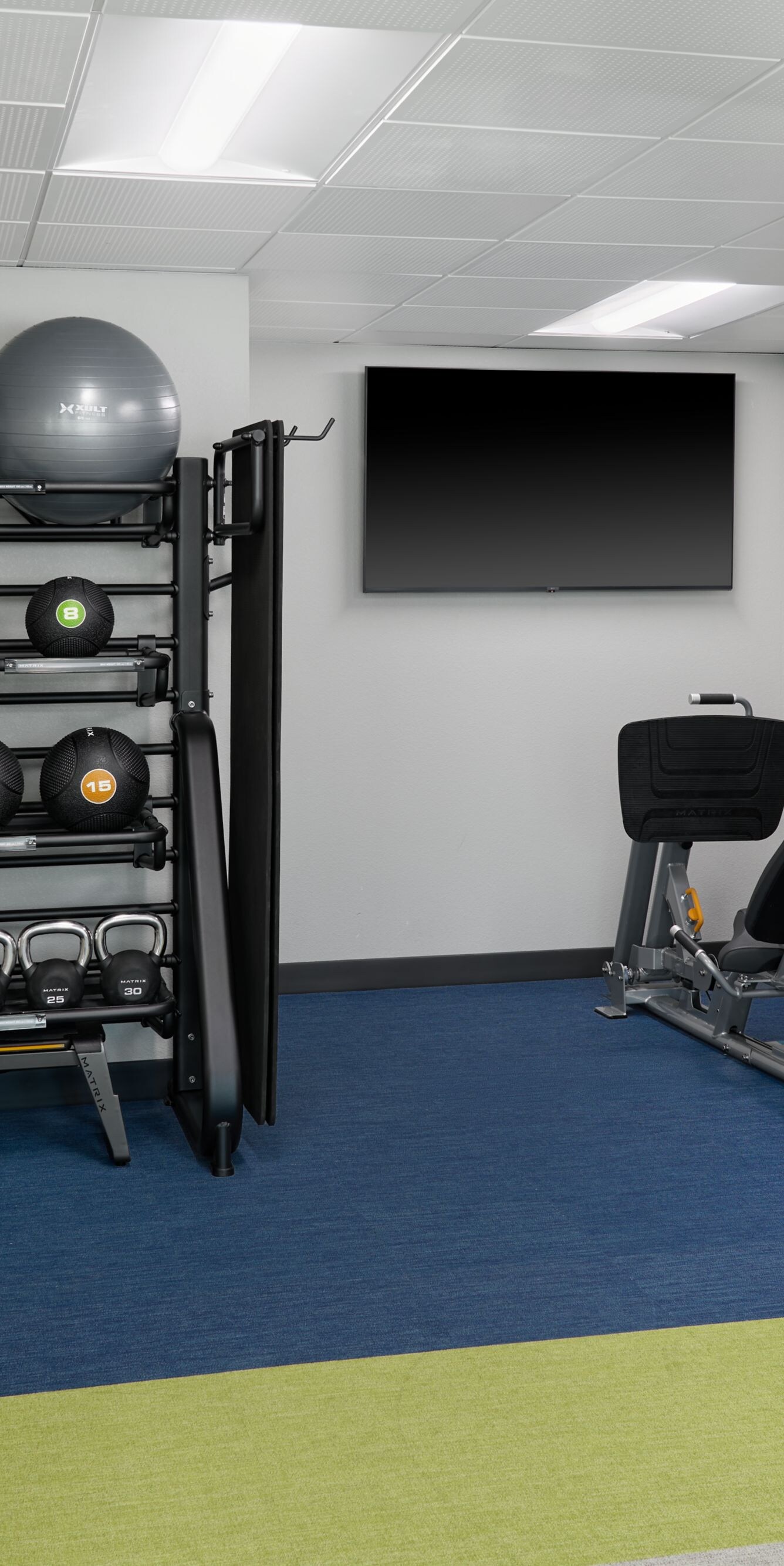 Fitness center with weights and equipment