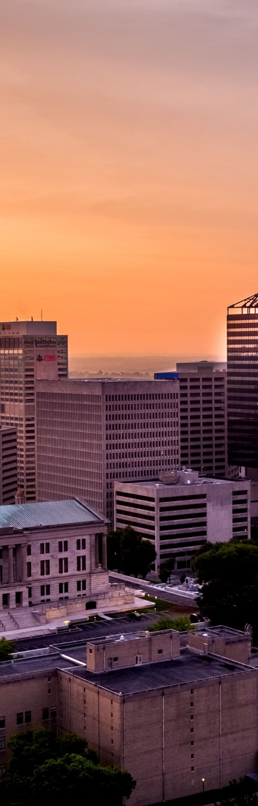 skyline, sunset