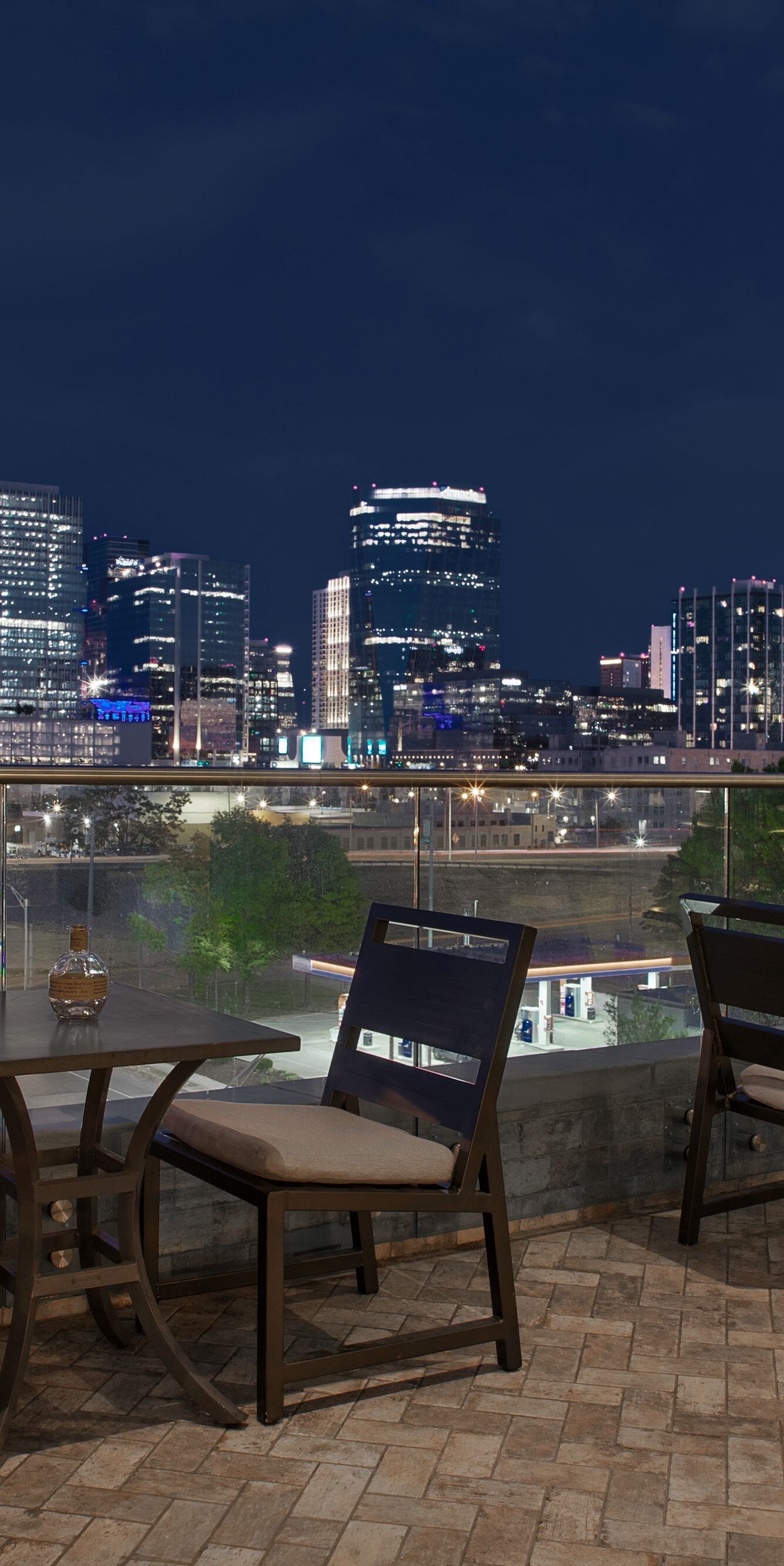 Outdoor space overlooking city