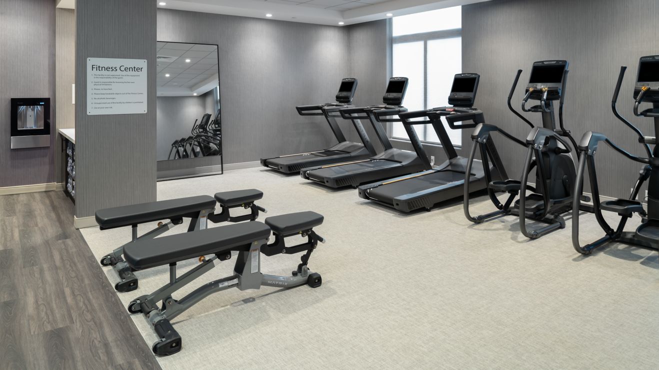 Fitness Center with treadmills and other equipment
