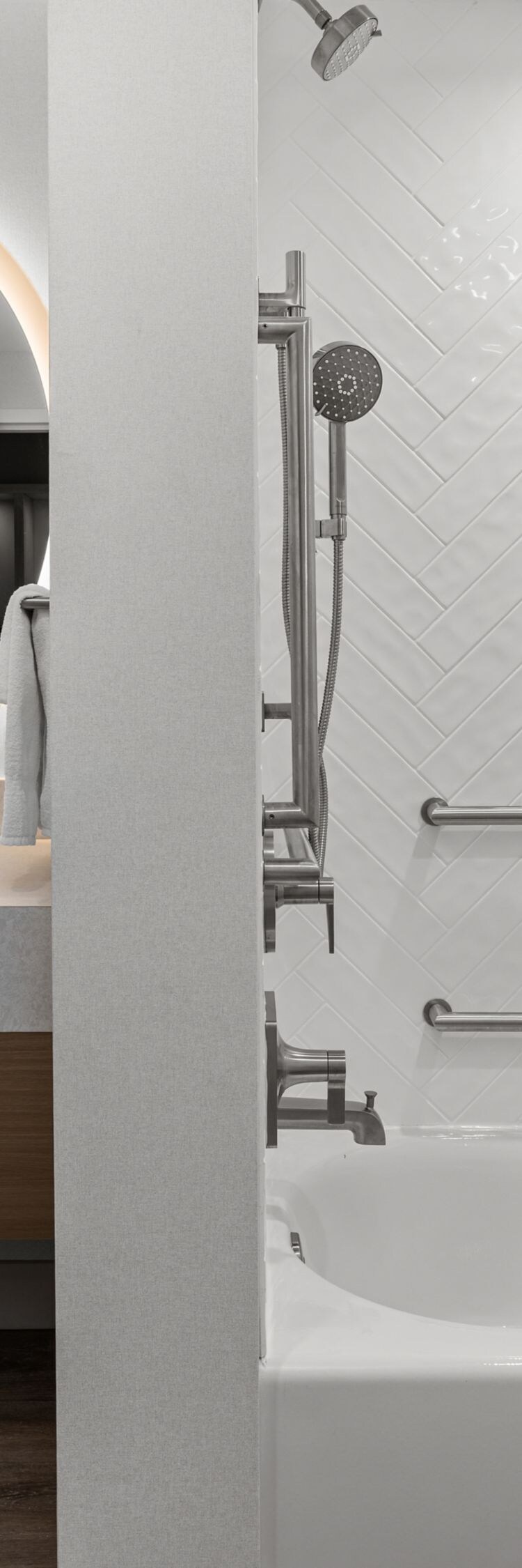 ADA‑accessible bathroom with bathtub